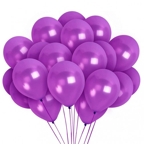 Виолетови Металик Балони - Сет од 100