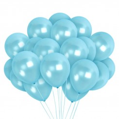 Светло Сини Металик Балони - Сет од 100
