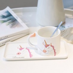 Unicorn керамичка шолја со тацна